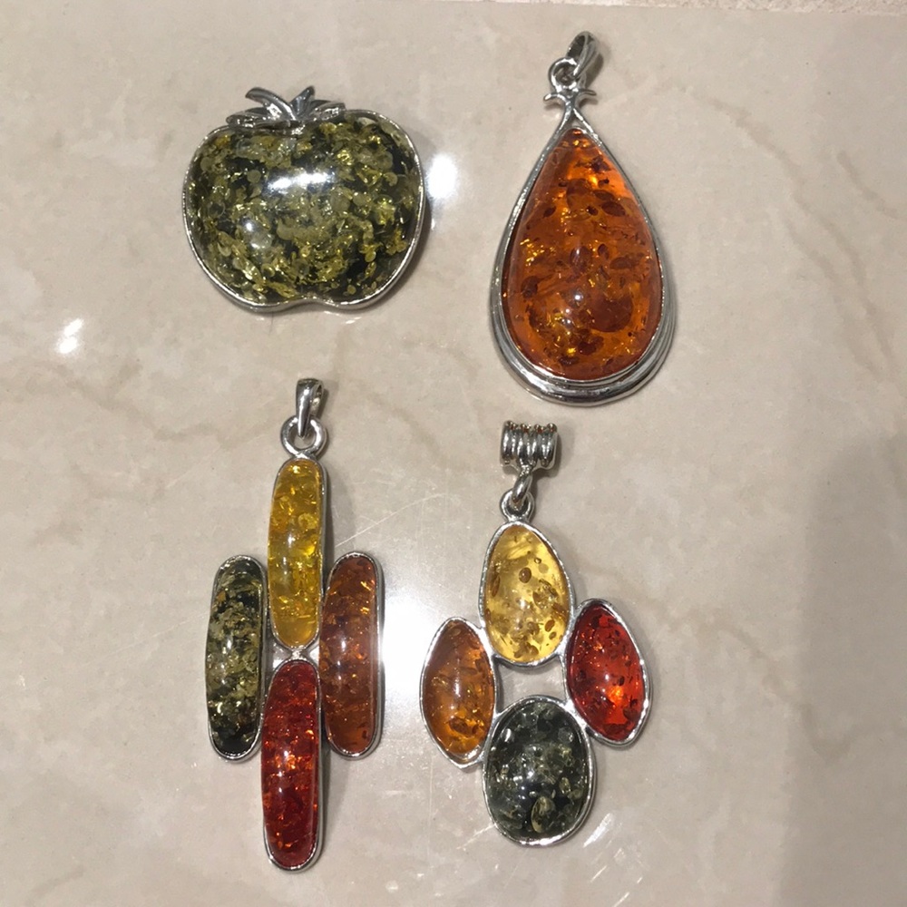 Pendants sterling silver & stone